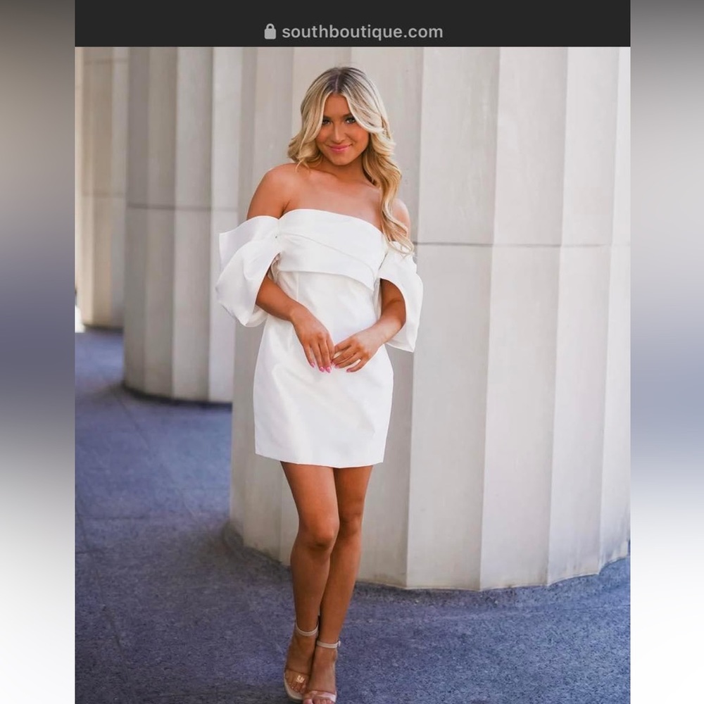 White Puff Sleeve Dress